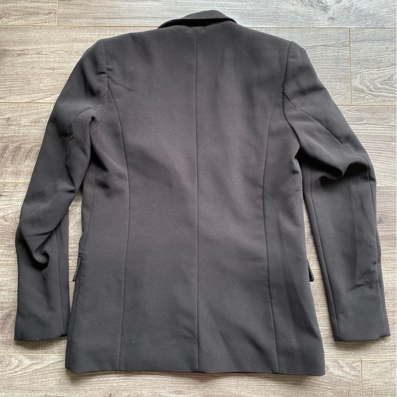 H&M black blazer/ suit jacket, padded shoulders single button - Picture 4 of 7